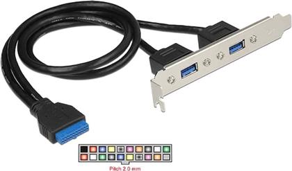 CABLE USB 3.0 2X TYPE-A FEMALE ΣΕ 19PIN HEADER FEMALE DELOCK