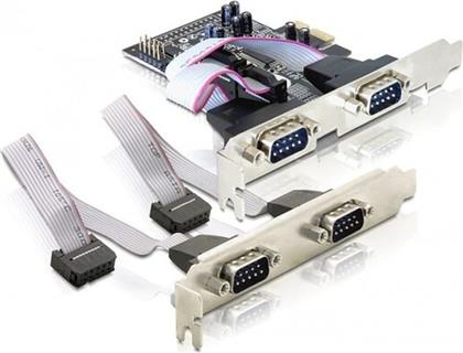CONTROLLER PCIE 4X D-SUB9 EXT (2 ΟN EACH BRACKET) DELOCK