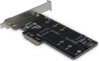 CONTROLLER PCIE RISER CARD INTER-TECH PCIE X4 - M.2 + SATA-M.2 DELOCK