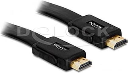 HDMI M/M V1.4 CABLE 2M BLACK FLAT DELOCK