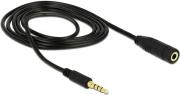 STEREO JACK EXTENSION CABLE 3.5MM 4 PIN MALE TO FEMALE 1M BLACK DELOCK από το e-SHOP