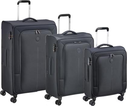 ΣΕΤ 3 ΒΑΛΙΤΣΕΣ CARACAS BLACK (55 + 68 + 78 CM) DELSEY