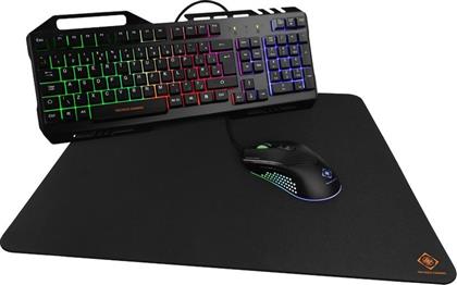 GAMING KIT 3ΣΕ1 ΕΝΣΥΡΜΑΤΟ ΣΕΤ ΠΛΗΚΤΡΟΛΟΓΙΟ ΜΕΜΒΡΑΝΗΣ ΠΟΝΤΙΚΙ ΚΑΙ MOUSEPAD (UK) DELTACO από το PUBLIC