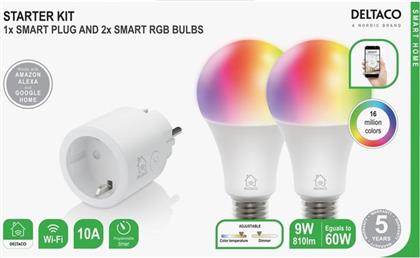 ΣΕΤ SH-KIT01 2 ΛΑΜΠΕΣ ΚΑΙ 1 SMART PLUG - RGB/ΡΥΘΜΙΖΟΜΕΝΟ ΛΕΥΚΟ DELTACO από το PUBLIC