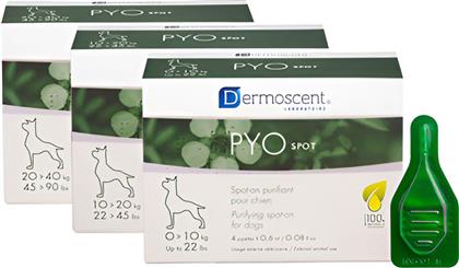 ΑΜΠΟΥΛΕΣ PYOSPOT DOGS (1-10 KG / 4Χ0,6ML) DERMOSCENT