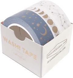 ΣΕΤ ΑΥΤΟΚΟΛΛΗΤΩΝ ΤΑΙΝΙΩΝ WASHI TAPE - CELESTIAL 3-PACK DESIGNWORKS INK