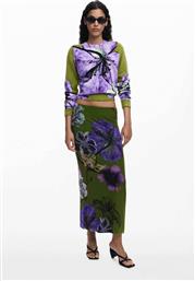 ΓΥΝΑΙΚΕΙΑ MIDI ΦΟΥΣΤΑ ΜΕ FLORAL PRINT SLIM FIT ''TULLEFLOWER LACROIX'' - 25WWFK03 ΠΡΑΣΙΝΟ DESIGUAL