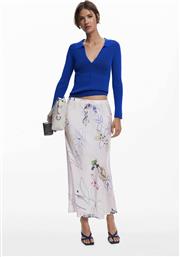 ΓΥΝΑΙΚΕΙΑ MIDI ΦΟΥΣΤΑ ΜΕ FLORAL PRINT STRAIGHT FIT ''PAUL'' - 25WWFW07 ΛΕΥΚΟ DESIGUAL