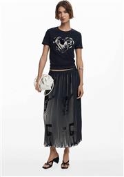 ΓΥΝΑΙΚΕΙΑ MIDI ΦΟΥΣΤΑ ΠΛΙΣΕ REGULAR FIT ''PAUL'' - 25WWFW09 ΜΑΥΡΟ DESIGUAL