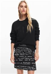 ΓΥΝΑΙΚΕΙΑ MINI ΦΟΥΣΤΑ ΜΕ ALL-OVER LETTERING PRINT ΚΑΙ ΦΕΡΜΟΥΑΡ REGULAR FIT - 24WWFW22 ΜΑΥΡΟ DESIGUAL