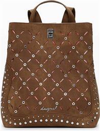 ΓΥΝΑΙΚΕΙΑ ΤΣΑΝΤΑ ΧΕΙΡΟΣ/BACKPACK ΜΕ ΔΙΑΤΡΗΤΟ ΣΧΕΔΙΟ ΚΑΙ ΤΡΟΥΚΣ ''YANKEE'' - 25WAKP31 ΚΑΜΗΛΟ DESIGUAL