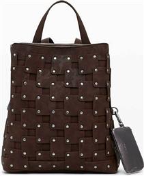 ΓΥΝΑΙΚΕΙΑ ΤΣΑΝΤΑ ΧΕΙΡΟΣ/BACKPACK ΜΕ FAUX ΔΕΡΜΑ ΚΑΙ ΤΡΟΥΚΣ ''NEW PATCH'' - 25WAKP39 ΚΑΦΕ DESIGUAL