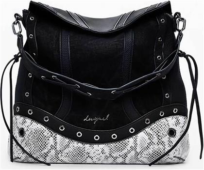 ΓΥΝΑΙΚΕΙΑ ΤΣΑΝΤΑ ΧΕΙΡΟΣ/BACKPACK ΜΕ SNAKE EFFECT ''JERSEY'' - 25WAKP11 ΑΣΠΡΟΜΑΥΡΟ DESIGUAL