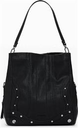 ΓΥΝΑΙΚΕΙΑ ΤΣΑΝΤΑ ΧΕΙΡΟΣ ΜΕ FAUX ΔΕΡΜΑ ΚΑΙ ΜΕΤΑΛΛΙΚΕΣ ΛΕΠΤΟΜΕΡΕΙΕΣ ''EMBRO'' - 25WAXPAA ΜΑΥΡΟ DESIGUAL