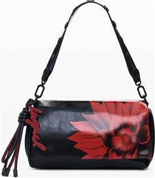 ΓΥΝΑΙΚΕΙΑ ΤΣΑΝΤΑ ΩΜΟΥ ΜΕ FAUX ΔΕΡΜΑ ΚΑΙ ΑΝΑΓΛΥΓΟ FLORAL PRINT ''NARON'' - 25WAXP90 ΜΑΥΡΟ - ΚΟΚΚΙΝΟ DESIGUAL