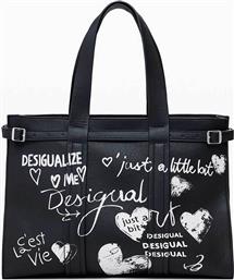 ΓΥΝΑΙΚΕΙΑ ΤΣΑΝΤΑ SHOPPER ΜΕ LETTERING ''HOBART'' - 25WAXPA5 ΜΑΥΡΟ DESIGUAL
