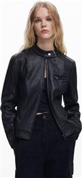 ΓΥΝΑΙΚΕΙΟ BIKER JACKET ΑΠΟ FAUX ΔΕΡΜΑ ''MUNICH'' - 24WWEW36 ΜΑΥΡΟ DESIGUAL