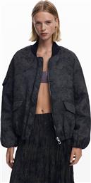 ΓΥΝΑΙΚΕΙΟ ΜΠΟΥΦΑΝ BOMBER ΜΕ ΑΝΑΓΛΥΦΟ FLORAL ΣΧΕΔΙΟ REGULAR FIT - 25WWEW26 ΜΑΥΡΟ DESIGUAL