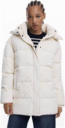 ΓΥΝΑΙΚΕΙΟ ΜΠΟΥΦΑΝ ΚΑΠΙΤΟΝΕ ΜΕ ΚΟΥΚΟΥΛΑ ΚΑΙ ALL-OVER LETTERING ''FOLCADO'' - 25WWEW23 ΛΕΥΚΟ DESIGUAL