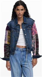 ΓΥΝΑΙΚΕΙΟ DENIM ΜΠΟΥΦΑΝ ΜΕ ΥΦΑΣΜΑΤΙΝΑ ΜΑΝΙΚΙΑ ΣΕ ETHNIC ΜΟΤΙΒΟ - 25WWED14 DENIM BLUE DESIGUAL