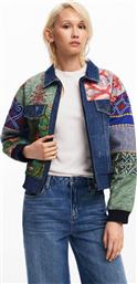 ΓΥΝΑΙΚΕΙΟ DENIM JACKET ΜΕ ALL-OVER PRINT ΚΑΙ ΤΣΕΠΕΣ ΣΤΟ ΣΤΗΘΟΣ REGULAR FIT - 24WWED32 DENIM BLUE DESIGUAL