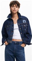 ΓΥΝΑΙΚΕΙΟ DENIM JACKET ΜΕ PRINT ΚΑΙ LETTERING REGULAR FIT - 24WWED02 DENIM BLUE DESIGUAL