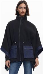 ΓΥΝΑΙΚΕΙΟ DENIM ΠΟΝΤΣΟ ΜΕ ΣΥΝΔΥΑΣΜΟ ΥΦΑΣΜΑΤΩΝ REGULAR FIT - 25WAIA15 ΜΑΥΡΟ DESIGUAL