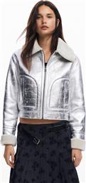 ΓΥΝΑΙΚΕΙΟ JACKET ΜΕΤΑΛΛΙΖΕ ΚΑΙ FAUX ΓΟΥΝΑ REGULAR FIT - 24WWEW32 ΑΣΗΜΙ DESIGUAL