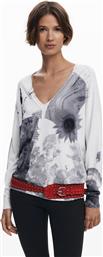 ΓΥΝΑΙΚΕΙO ΛΕΠΤΟ ΠΟΥΛΟΒΕΡ ΜΕ COLLAGE PRINT RELAXED FIT ''GOTEMBURGO'' - 25WWJF15 ΛΕΥΚΟ DESIGUAL