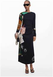 ΓΥΝΑΙΚΕΙΟ MAXI ΦΟΡΕΜΑ ΜΕ ALL-OVER PRINT SLIM FIT - 25WWVW08 ΜΑΥΡΟ DESIGUAL