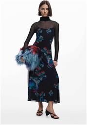 ΓΥΝΑΙΚΕΙΟ MAXI ΦΟΡΕΜΑ ΜΕ ARTY PRINT ΚΑΙ ΔΙΑΤΡΗΤΟ ΣΧΕΔΙΟ ''WATERCOLOR'' BY CHRISTIAN LACROIX - 25WWVK03 ΜΑΥΡΟ DESIGUAL