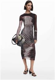 ΓΥΝΑΙΚΕΙΟ MIDI ΦΟΡΕΜΑ ΜΕ ALL-OVER PRINT ΚΑΙ ΔΙΑΤΡΗΤΟ ΣΧΕΔΙΟ ''ΑBYSS'' BY CHRISTIAN LACROIX - 25WWVK01 ΚΑΦΕ DESIGUAL