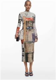 ΓΥΝΑΙΚΕΙΟ MIDI ΦΟΡΕΜΑ ΜΕ ALL-OVER PRINT SLIM FIT ''LYRA'' - 25WWVK30 ΠΟΛΥΧΡΩΜΟ DESIGUAL