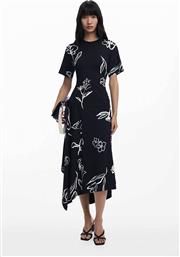 ΓΥΝΑΙΚΕΙΟ MIDI ΦΟΡΕΜΑ ΜΕ FLORAL PRINT ''CALMA'' - 25WWVK44 ΜΑΥΡΟ DESIGUAL