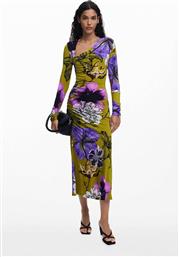 ΓΥΝΑΙΚΕΙΟ MIDI ΦΟΡΕΜΑ ΜΕ FLORAL PRINT SLIM FIT ''NECKLINE LACROIX'' - 25WWVK37 ΠΟΛΥΧΡΩΜΟ DESIGUAL