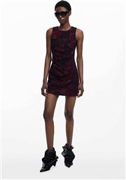 ΓΥΝΑΙΚΕΙΟ MINI ΦΟΡΕΜΑ ΑΜΑΝΙΚΟ ΜΕ FLORAL PRINT SLIM FIT - 25WWVW20 ΜΑΥΡΟ - ΚΟΚΚΙΝΟ DESIGUAL