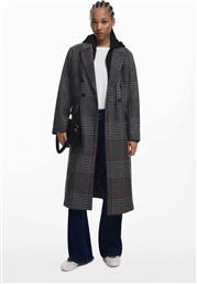 ΓΥΝΑΙΚΕΙΟ ΠΑΛΤΟ ΜΕ ΚΑΡΟ ΣΧΕΔΙΟ ΚΑΙ ΚΟΥΚΟΥΛΑ REGULAR FIT ''CAPUCHA'' - 25WWEW13 ΑΣΠΡΟΜΑΥΡΟ DESIGUAL