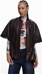 ΓΥΝΑΙΚΕΙΟ ΠΟΝΤΣΟ ΜΕ FAUX ΔΕΡΜΑ REGULAR FIT - 25WAIP03 ΚΑΦΕ DESIGUAL