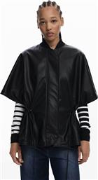 ΓΥΝΑΙΚΕΙΟ ΠΟΝΤΣΟ ΜΕ FAUX ΔΕΡΜΑ REGULAR FIT - 25WAIP04 ΜΑΥΡΟ DESIGUAL