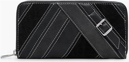 ΓΥΝΑΙΚΕΙΟ ΠΟΡΤΟΦΟΛΙ ΜΕ ΜΕΤΑΛΛΙΚΟ ΛΟΥΡΑΚΙ ΚΑΙ FAUX ΔΕΡΜΑ ''FIONA'' - 25WAYP19 ΜΑΥΡΟ DESIGUAL