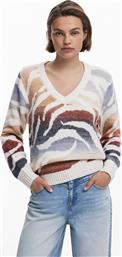 ΓΥΝΑΙΚΕΙO ΠΟΥΛΟΒΕΡ ΜΕ ANIMAL PRINT REGULAR FIT ''WASILLA'' - 25WWJF21 ΛΕΥΚΟ DESIGUAL