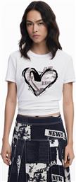 ΓΥΝΑΙΚΕΙΟ T-SHIRT ΜΕ LETTER PRINT REGULAR FIT ''CORE'' - 25WWTK04 ΛΕΥΚΟ DESIGUAL