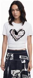 ΓΥΝΑΙΚΕΙΟ T-SHIRT ΜΕ LETTER PRINT REGULAR FIT ''CORE'' - 25WWTK04 ΛΕΥΚΟ DESIGUAL