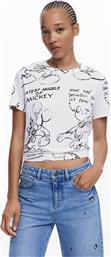 ΓΥΝΑΙΚΕΙΟ T-SHIRT ΜΕ PRINT MICKEY MOUSE RELAXED FIT - 25WWTK03 ΛΕΥΚΟ DESIGUAL