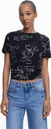 ΓΥΝΑΙΚΕΙΟ T-SHIRT ΜΕ PRINT MICKEY MOUSE RELAXED FIT - 25WWTK03 ΜΑΥΡΟ DESIGUAL
