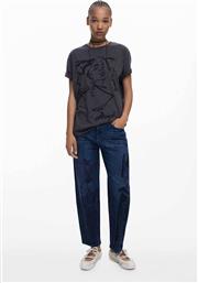 ΓΥΝΑΙΚΕΙΟ ΤΖΙΝ ΠΑΝΤΕΛΟΝΙ ΠΕΝΤΑΤΣΕΠΟ ΜΕ ΑΝΑΓΛΥΦΟ ΣΧΕΔΙΟ BOYFRIEND FIT ''SAMURAI'' - 25WWDD03 DENIM BLUE ΣΚΟΥΡΟ DESIGUAL