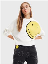 ΠΟΥΛΟΒΕΡ SMILEY 22WWJFA3 ΛΕΥΚΟ RELAXED FIT DESIGUAL