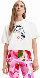 T-SHIRT FACE 23SWTKBU ΛΕΥΚΟ REGULAR FIT DESIGUAL από το MODIVO