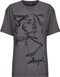 T-SHIRT ΜΕ ΚΟΝΤΑ ΜΑΝΙΚΙΑ BUDAPEST DESIGUAL
