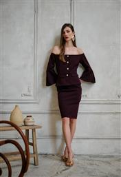 ΦΟΡΕΜΑ OFF-SHOULDER ΜΕ ΧΡΥΣΑ ΚΟΥΜΠΙΑ - ΓΚΡΕΝΑ DESIREE